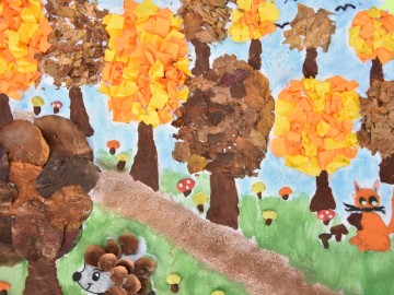 Emilia Grzelak, „Jesienna odsłona parku krajobrazowego”, Szkoła Podstawowa w Dąbrówce Dużej, 